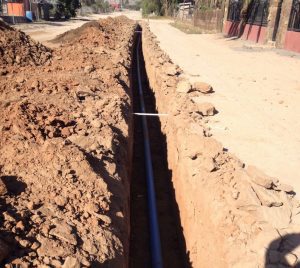 Water pipes in street