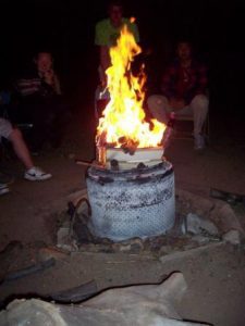 campfire in drum