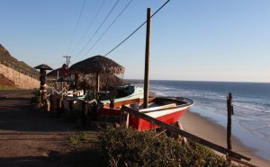 Boats on cliff