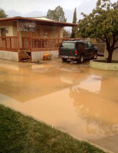 Flooded driveway